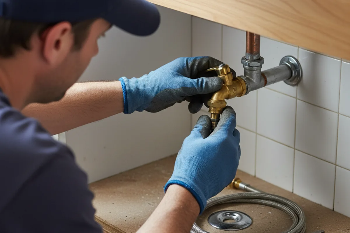 Shutoff valve and fitting work during Burst Pipe Repair in Wesley Chapel